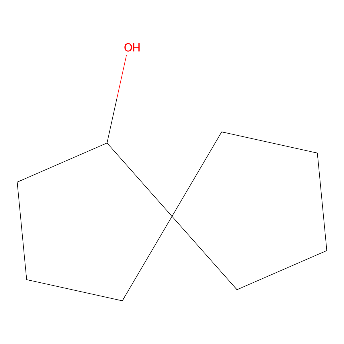 Spiro[4.4]nonan-1-ol molecular structure, CAS 13350-81-7