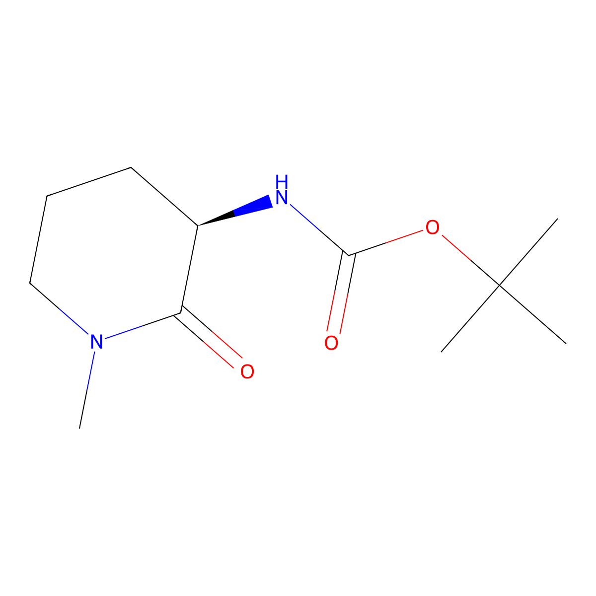 (R)-tert-Butyl(1-methyl-2-oxopiperidin-3-yl)carbamate molecular structure, CAS 1335001-52-9