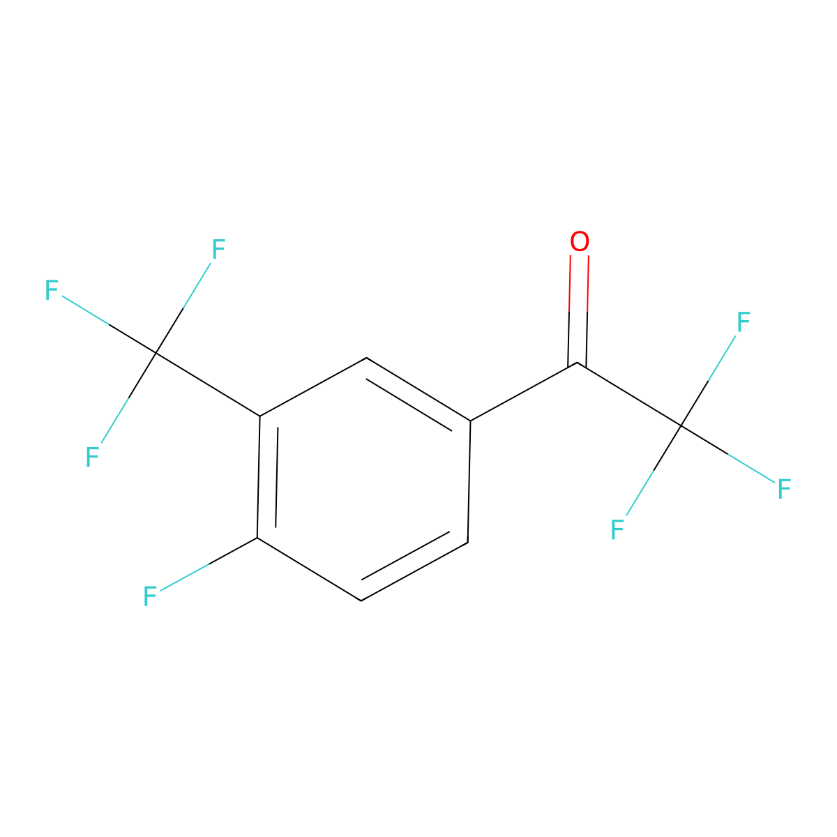 2,2,2-Trifluoro-1-[4-fluoro-3-(trifluoromethyl)phenyl]ethanone molecular structure, CAS 1335013-55-2