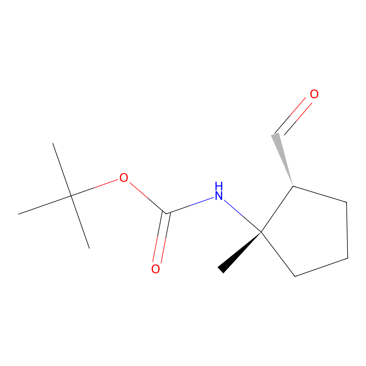 N-Boc-(+/-)-cis 2-amino-2-methyl-cyclopentane-carbaldehyde molecular structure, CAS 1335031-56-5
