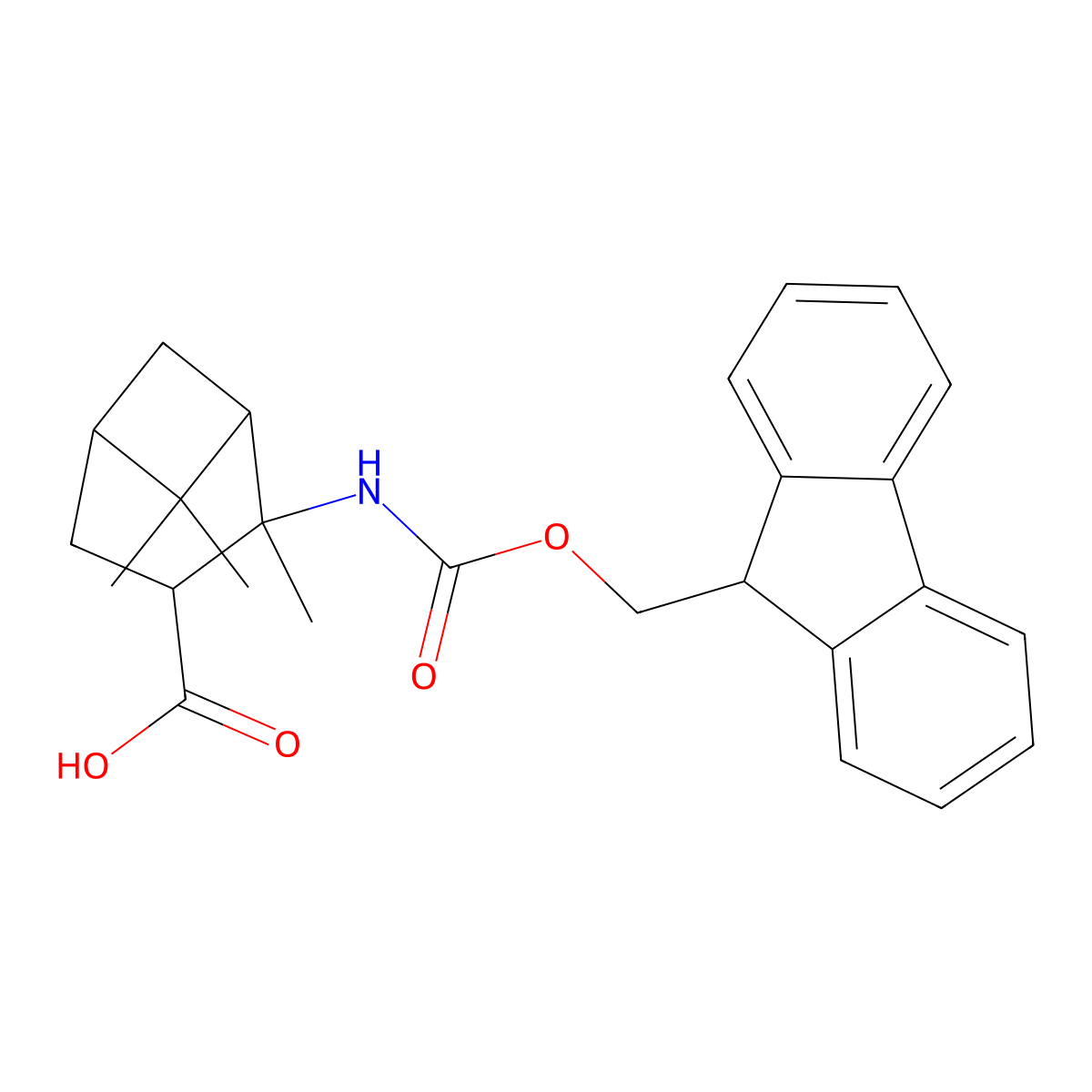 N-Fmoc-(1R,2R,3S,5R)-2-amino-2,6,6-trimethylbicyclo[3.1.1]heptane-3-carboxylic acid molecular structure, CAS 1335031-79-2