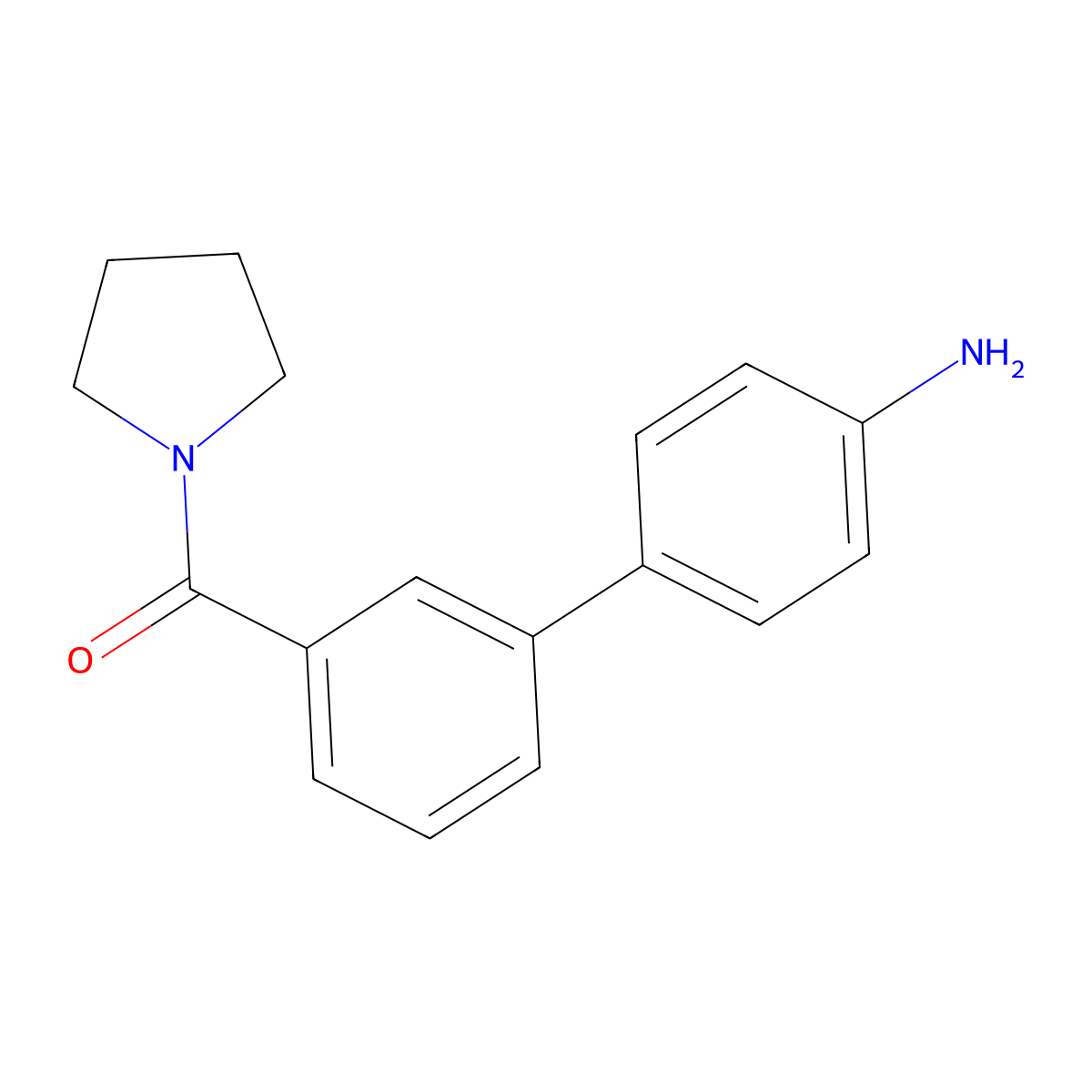 4-[3-(Pyrrolidinocarbonyl)phenyl]aniline molecular structure, CAS 1335041-66-1