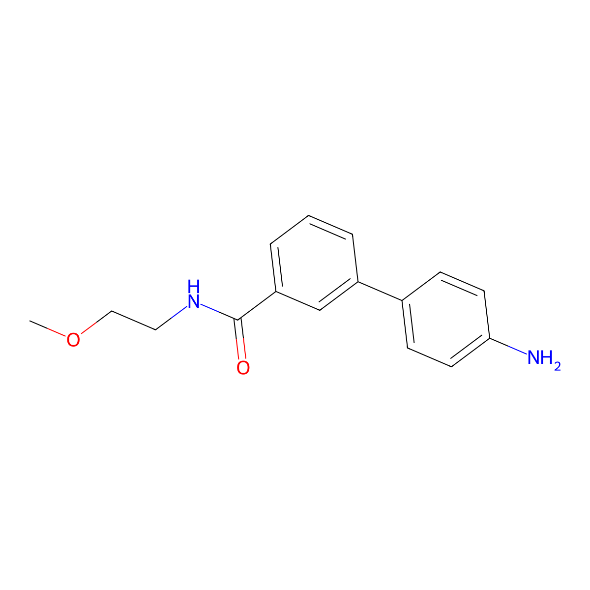 4'-Amino-N-(2-methoxyethyl)[1,1'-biphenyl]-3-carboxamide molecular structure, CAS 1335041-67-2
