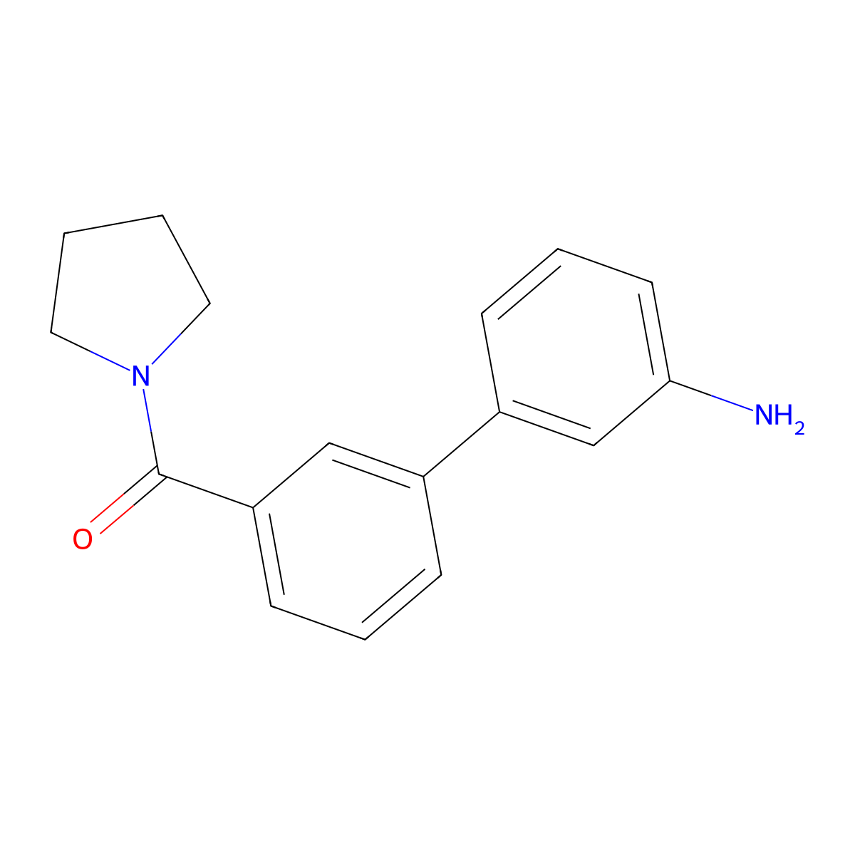3-Amino-3'-(pyrrolidinocarbonyl)biphenyl molecular structure, CAS 1335041-71-8