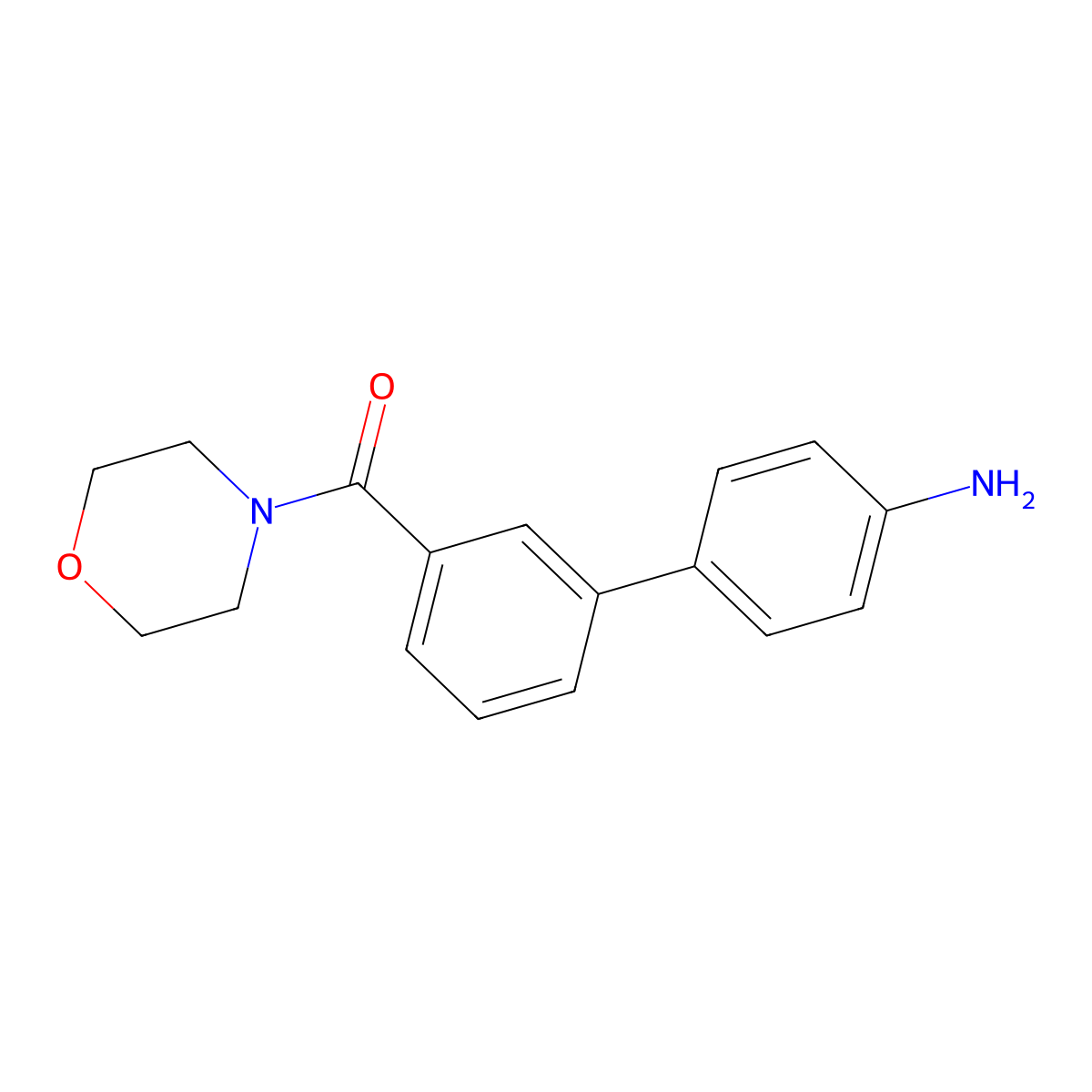 (4'-Amino[1,1'-biphenyl]-3-yl)(morpholin-4-yl)methanone molecular structure, CAS 1335041-72-9