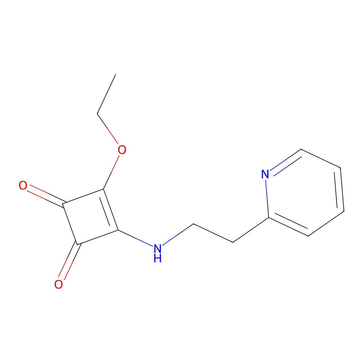 3-Ethoxy-4[(2-pyridin-2-ylethyl)amino]cyclobut-3-ene-1,2-dione molecular structure, CAS 1335041-81-0