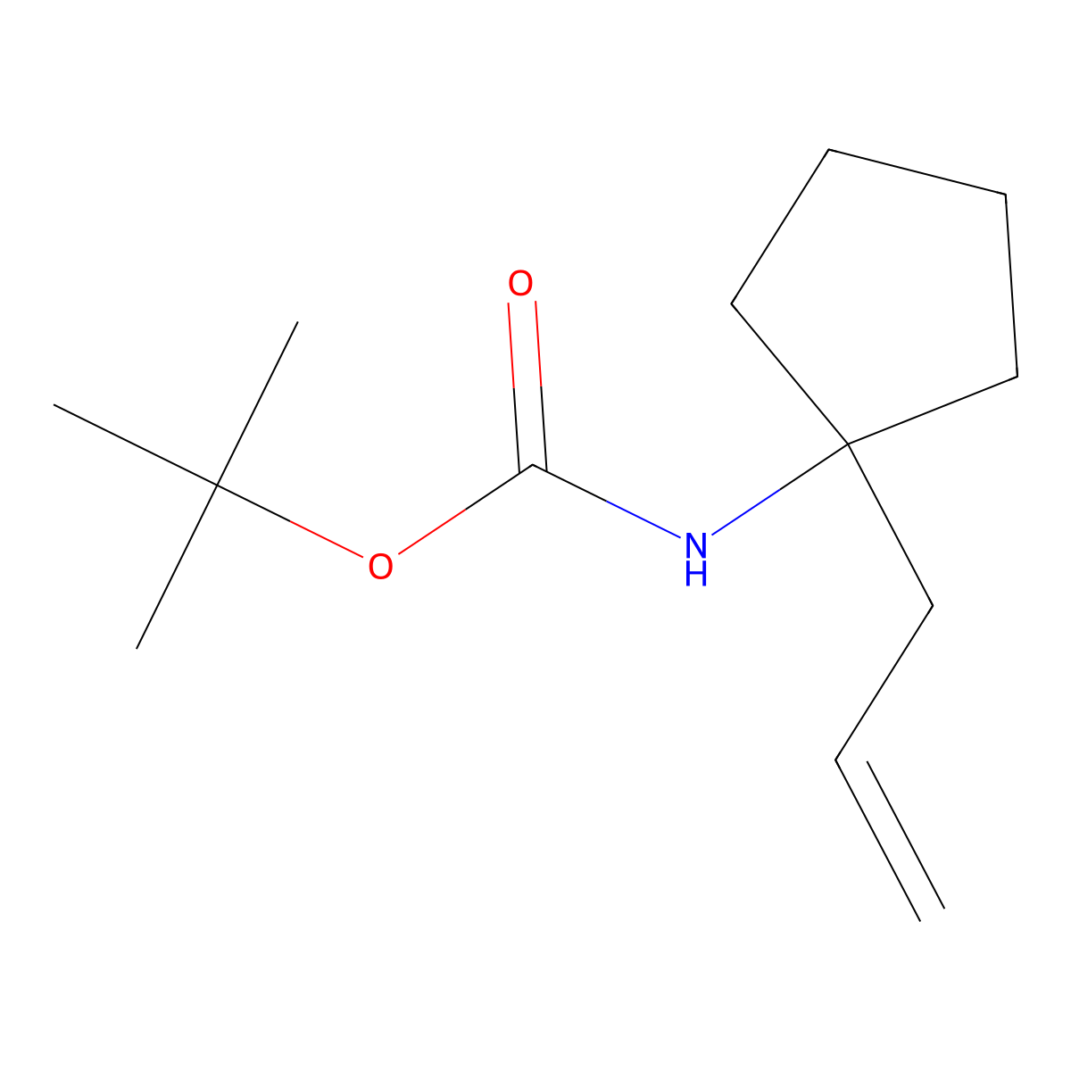 N-Boc-1-allyl-1-aminocyclopentane molecular structure, CAS 1335041-84-3