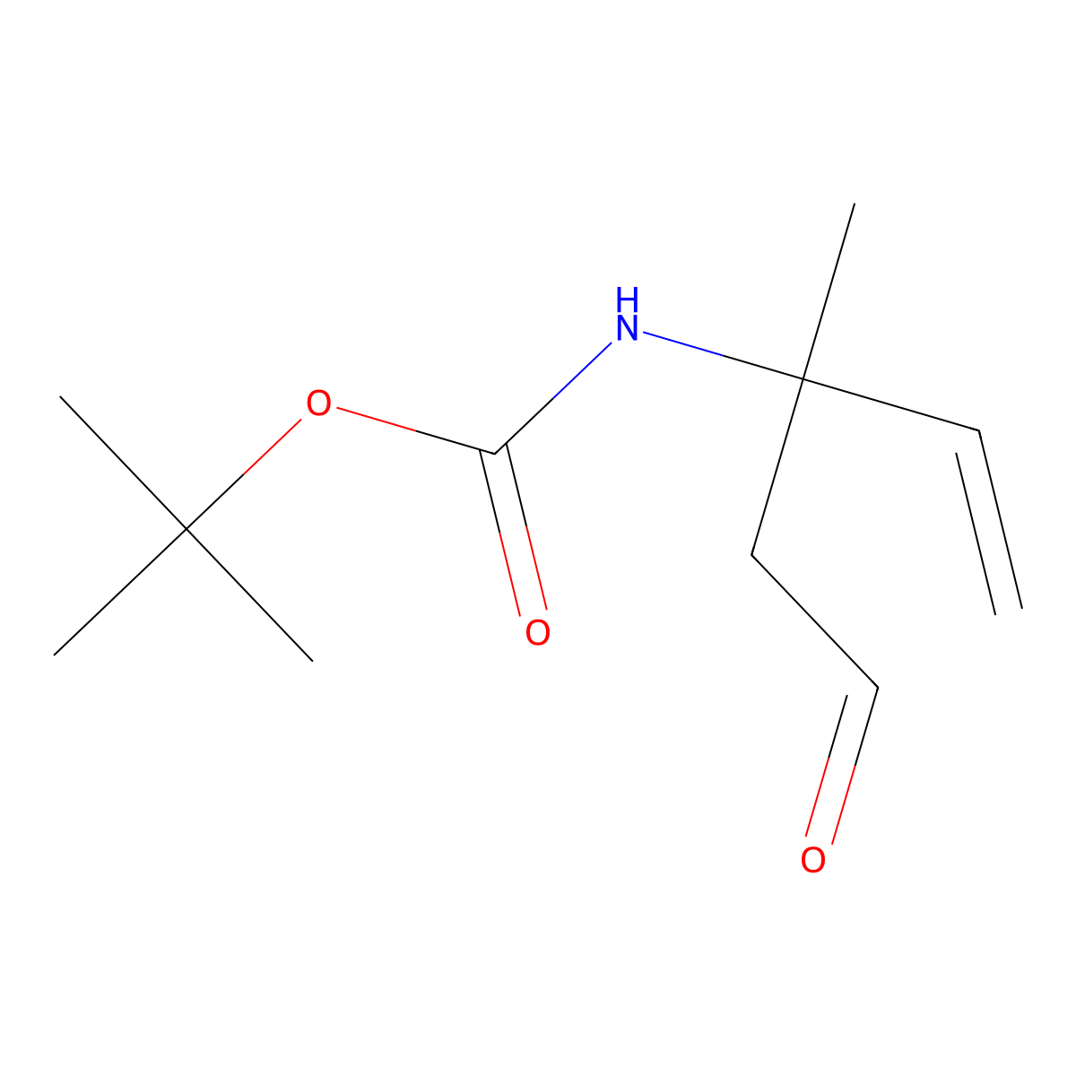 N-Boc-(+/-)-amino-3-methylpent-4-enal molecular structure, CAS 1335041-89-8