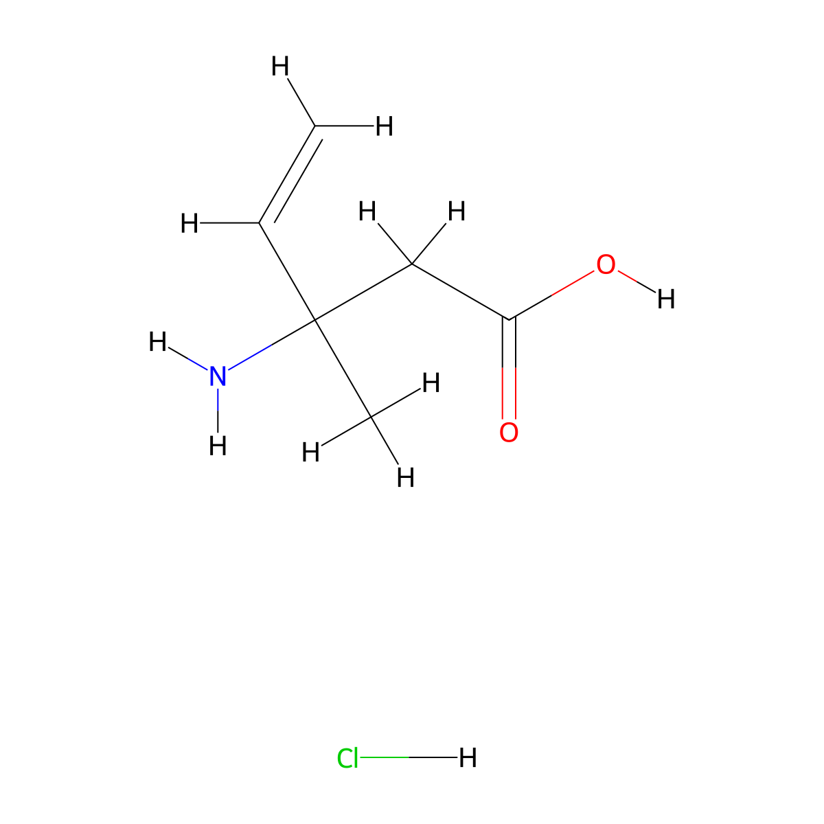 (+/-)-3-Amino-3-methylpent-4-enoic acid hydrochloride molecular structure, CAS 1335041-92-3