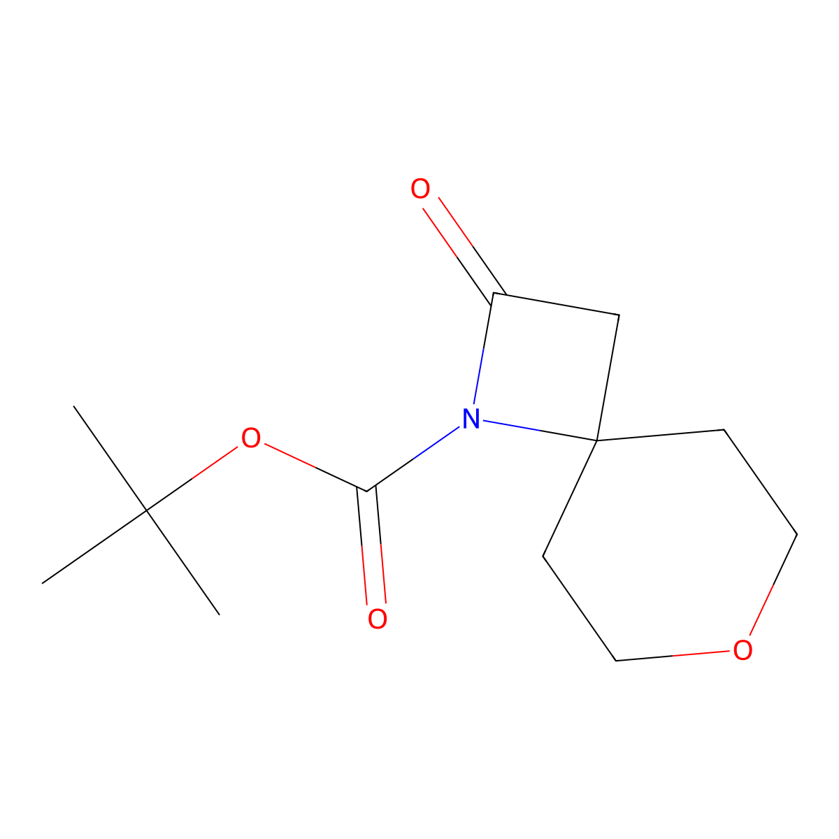 Tert-butyl 2-oxo-7-oxa-1-azaspiro[3.5]nonane-1-carboxylate molecular structure, CAS 1335041-95-6