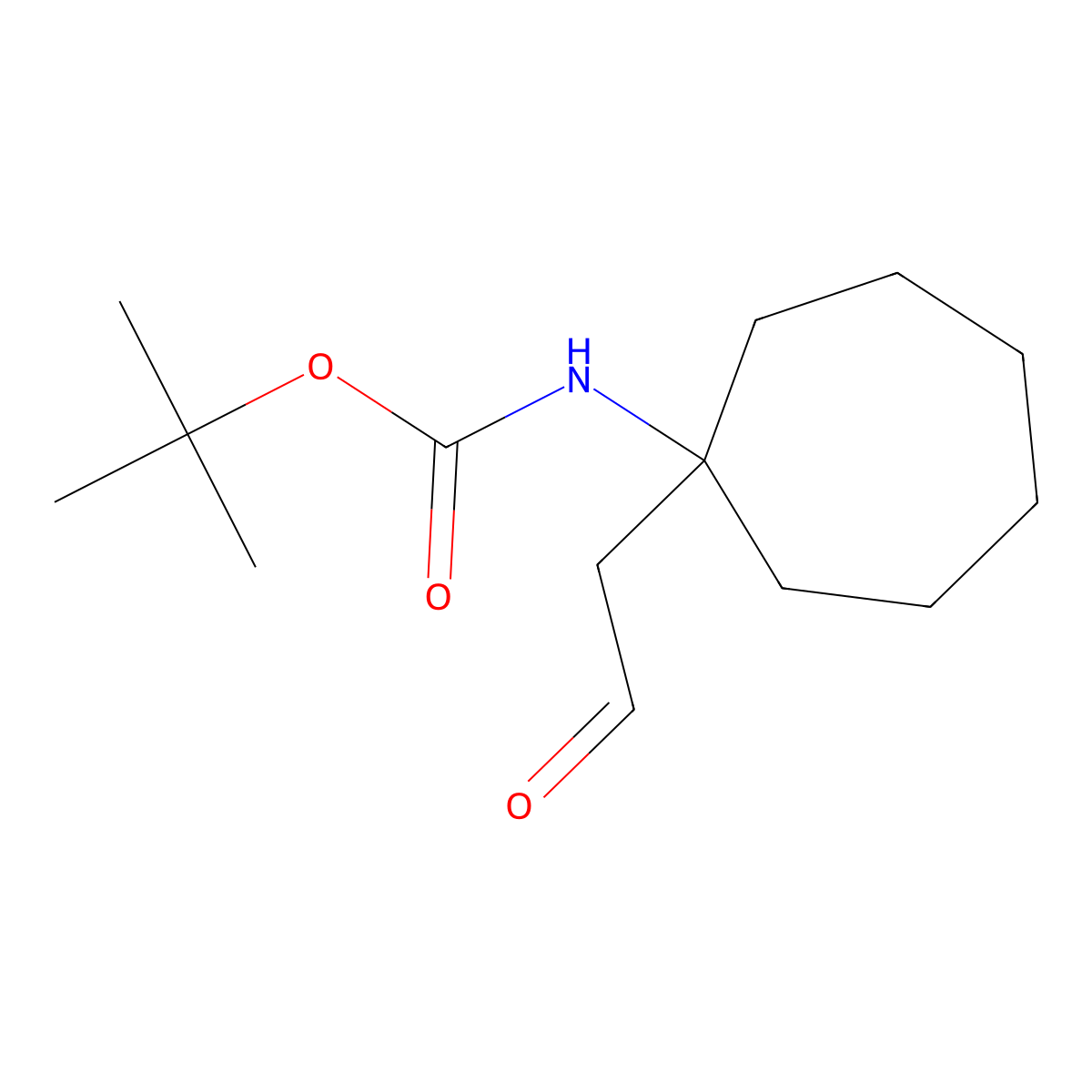 N-Boc-(1-aminocycloheptyl)-acetaldehyde molecular structure, CAS 1335042-00-6