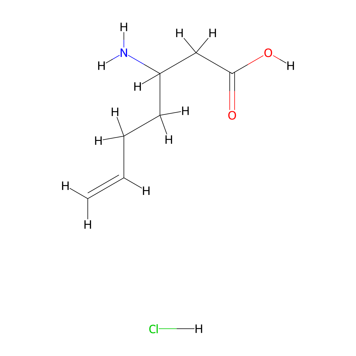 (+/-)-3-Aminohept-6-enoic acid hydrochloride molecular structure, CAS 1335042-07-3