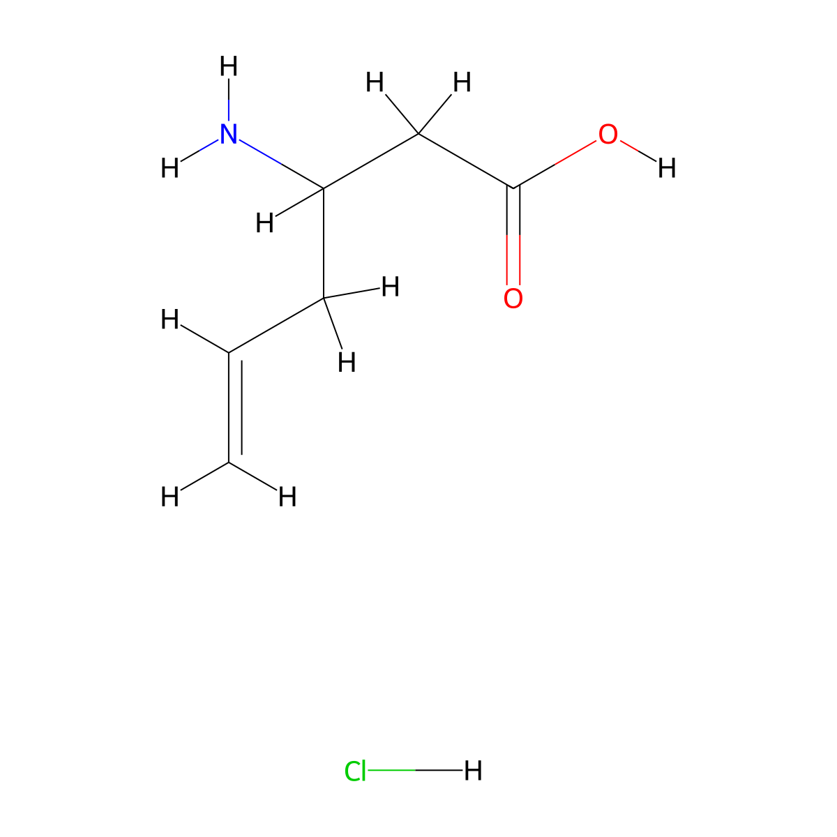 3-Aminohex-5-enoic acid hydrochloride molecular structure, CAS 1335042-10-8