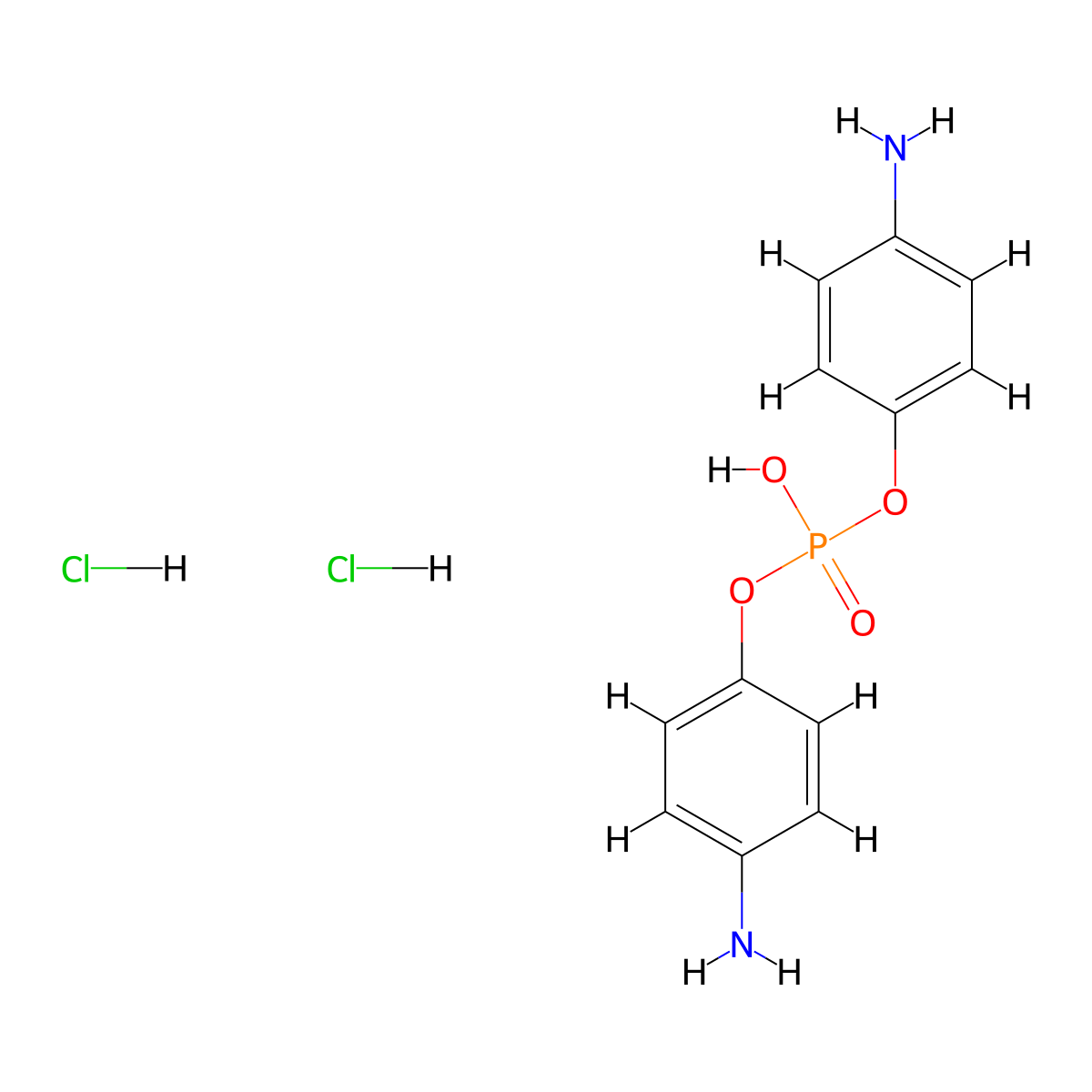 Bis(4-aminophenyl) hydrogen phosphate dihydrochloride molecular structure, CAS 1335042-16-4