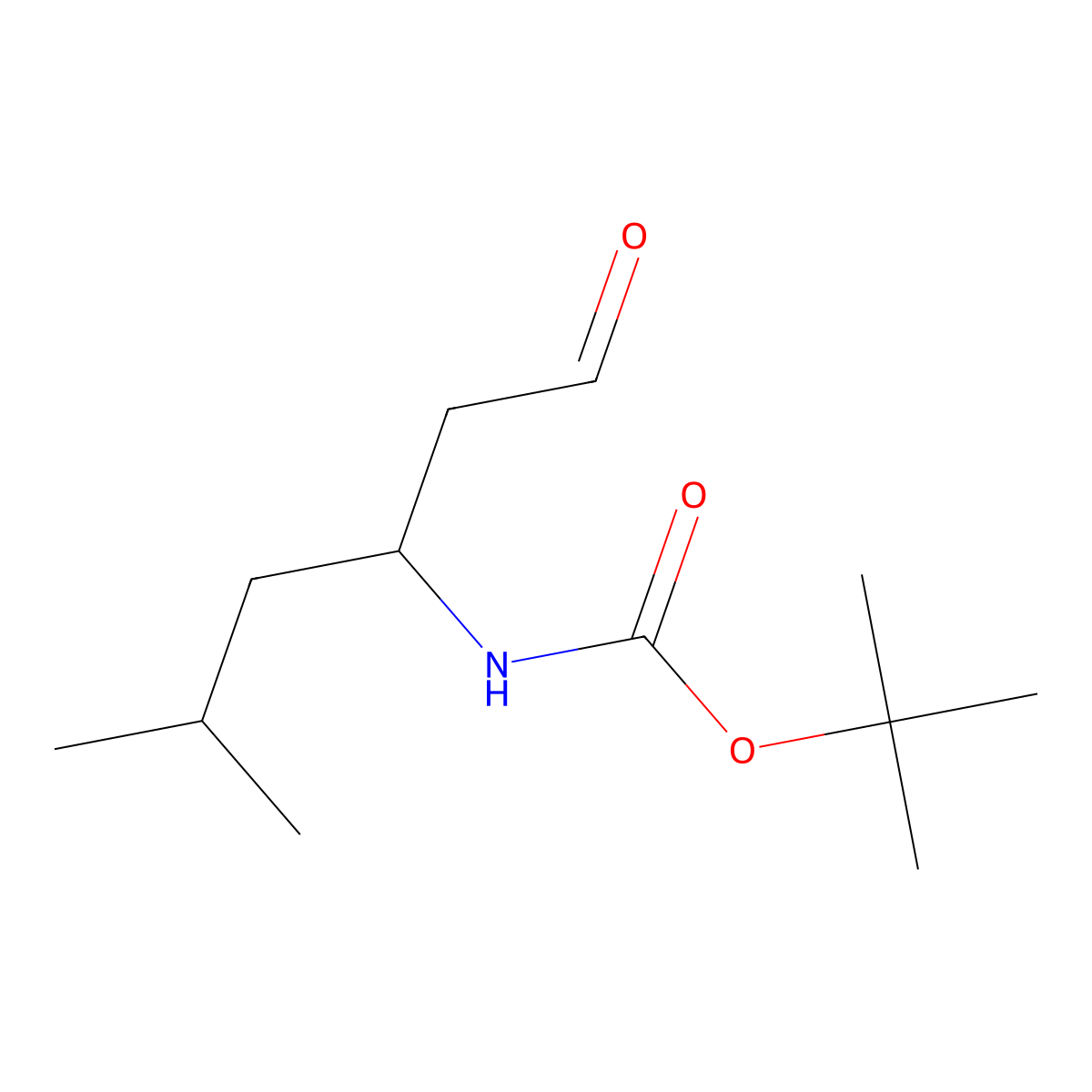 Carbamic acid, N-(3-methyl-1-(2-oxoethyl)butyl)-, 1,1-dimethylethyl ester molecular structure, CAS 1335042-18-6