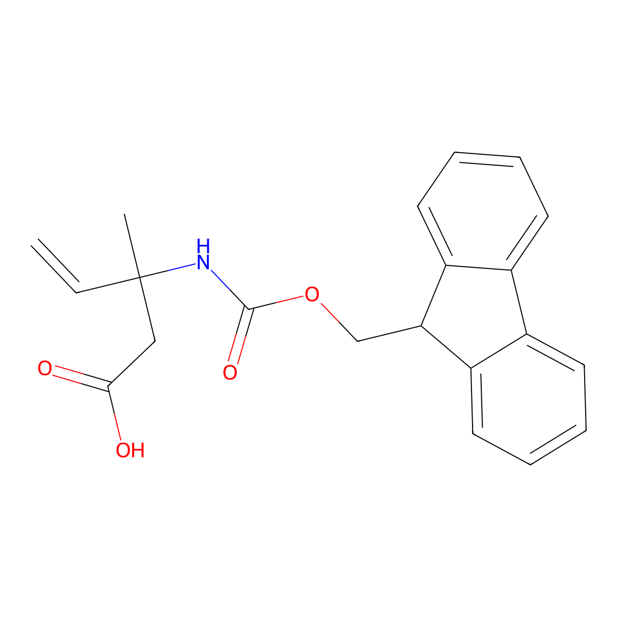 N-Fmoc-(+/-)-3-amino-3-methylpent-4-enoic acid molecular structure, CAS 1335042-24-4