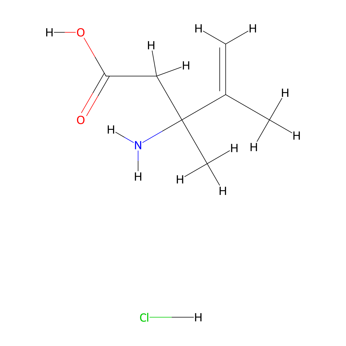 (+/-)-3-Amino-3,4-dimethylpent-4-enoic acid hydrochloride molecular structure, CAS 1335042-26-6