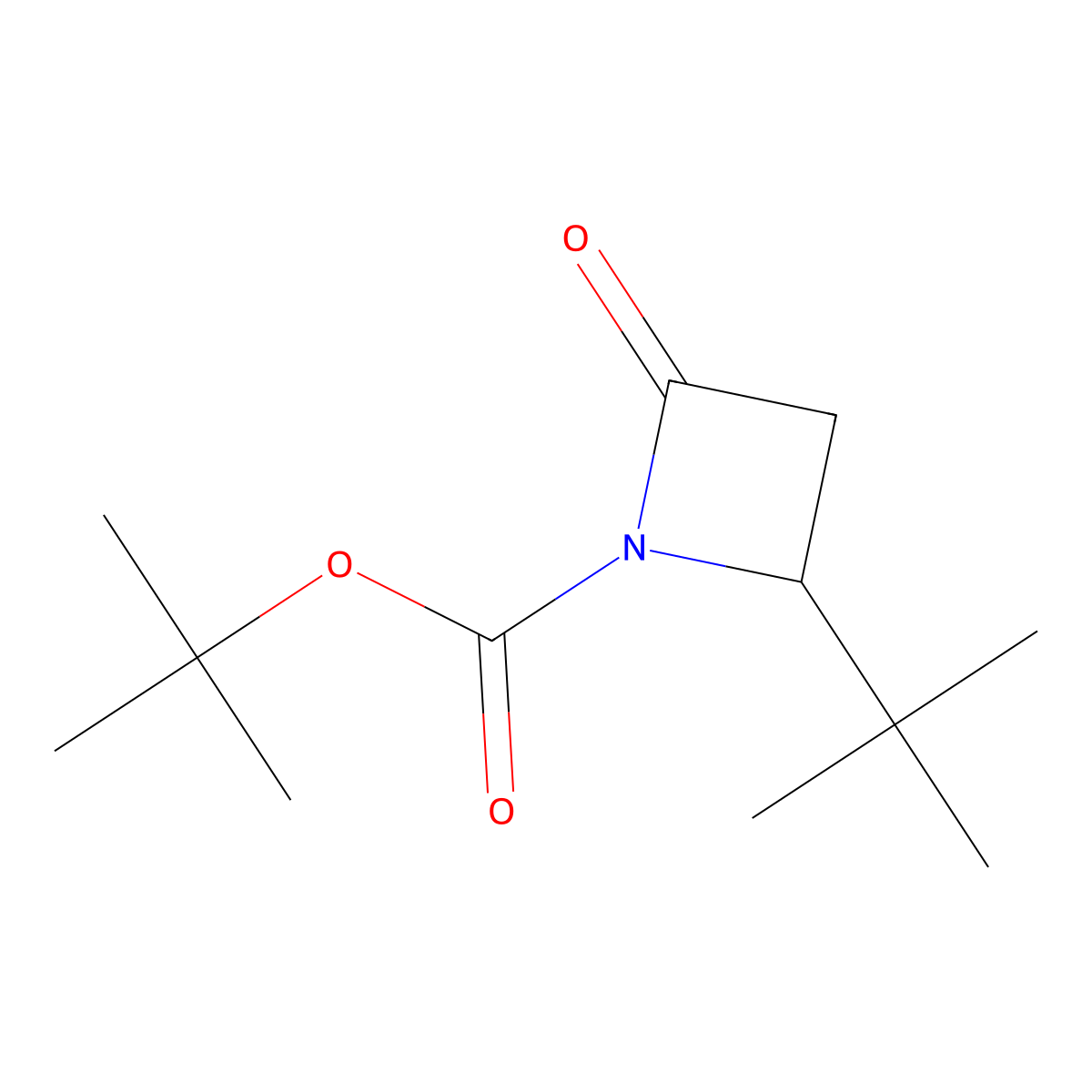 Tert-butyl 2-tert-butyl-4-oxoazetidine-1-carboxylate molecular structure, CAS 1335042-29-9