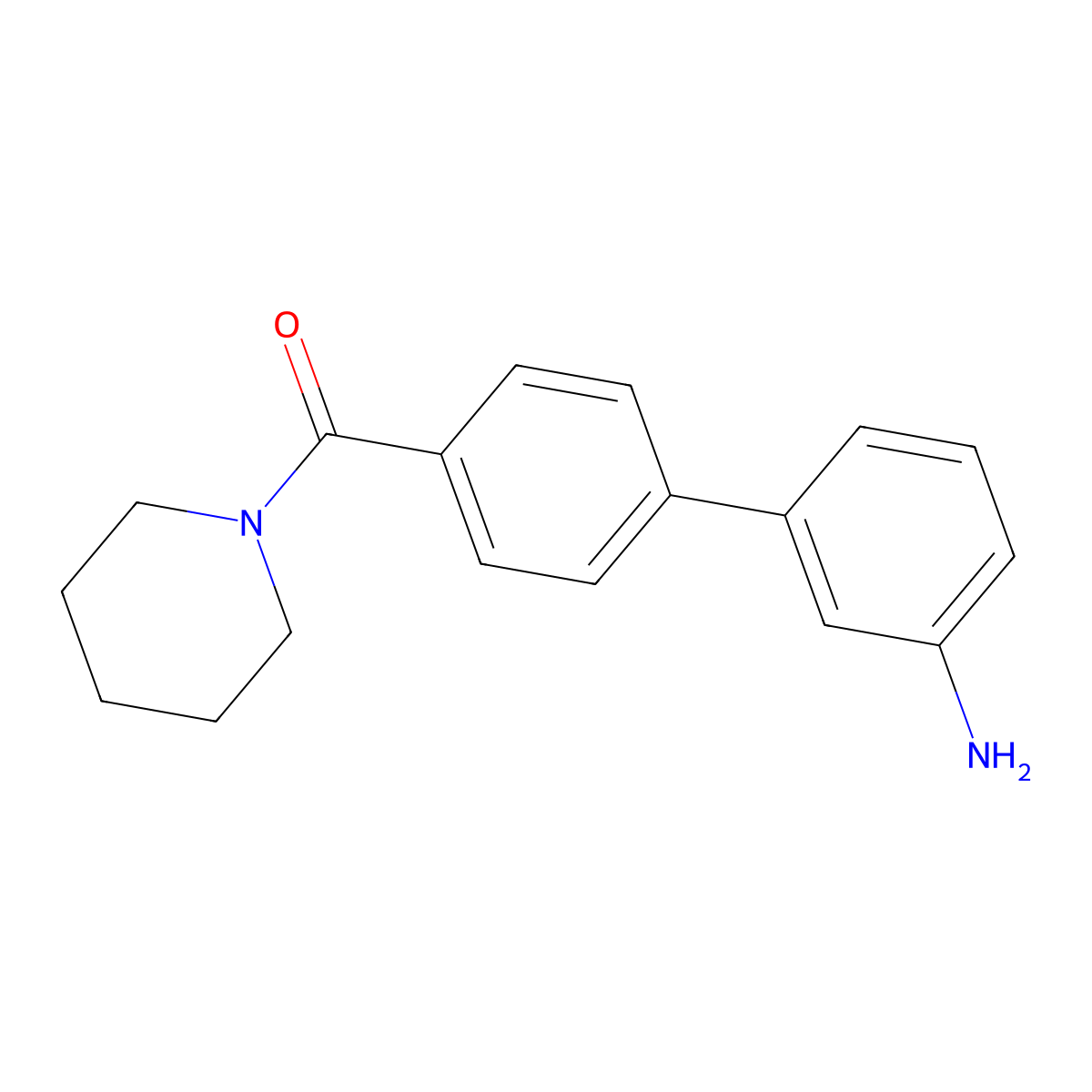 3-{4-[(Piperidin-1-yl)carbonyl]phenyl}aniline molecular structure, CAS 1335042-30-2