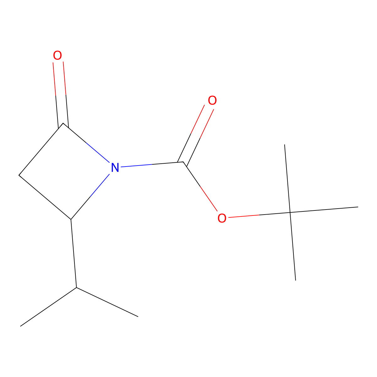 Tert-butyl 2-oxo-4-(propan-2-yl)azetidine-1-carboxylate molecular structure, CAS 1335042-42-6
