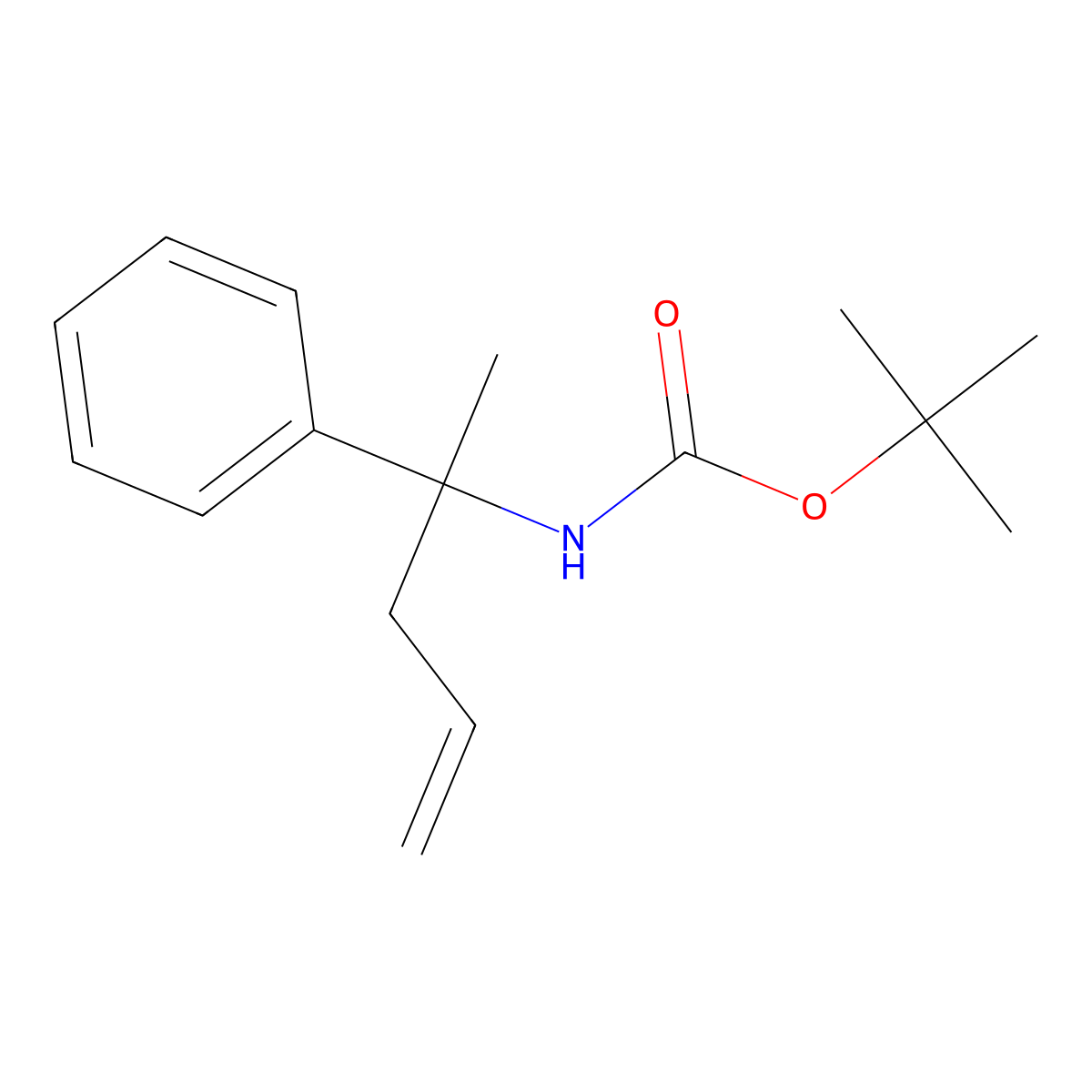 Tert-butyl (2-phenylpent-4-en-2-yl)carbamate molecular structure, CAS 1335042-46-0