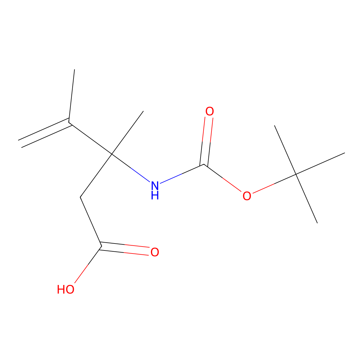 N-Boc-(+/-)-3-amino-3,4-dimethylpent-4-enoic acid molecular structure, CAS 1335042-48-2