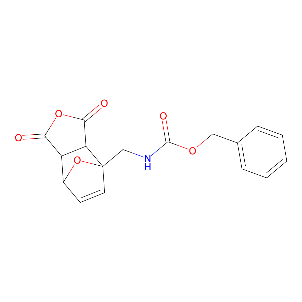 benzyl N-[(3,5-dioxo-4,10-dioxatricyclo[5.2.1.02,6]dec-8-en-1-yl)methyl]carbamate molecular structure, CAS 1335042-54-0