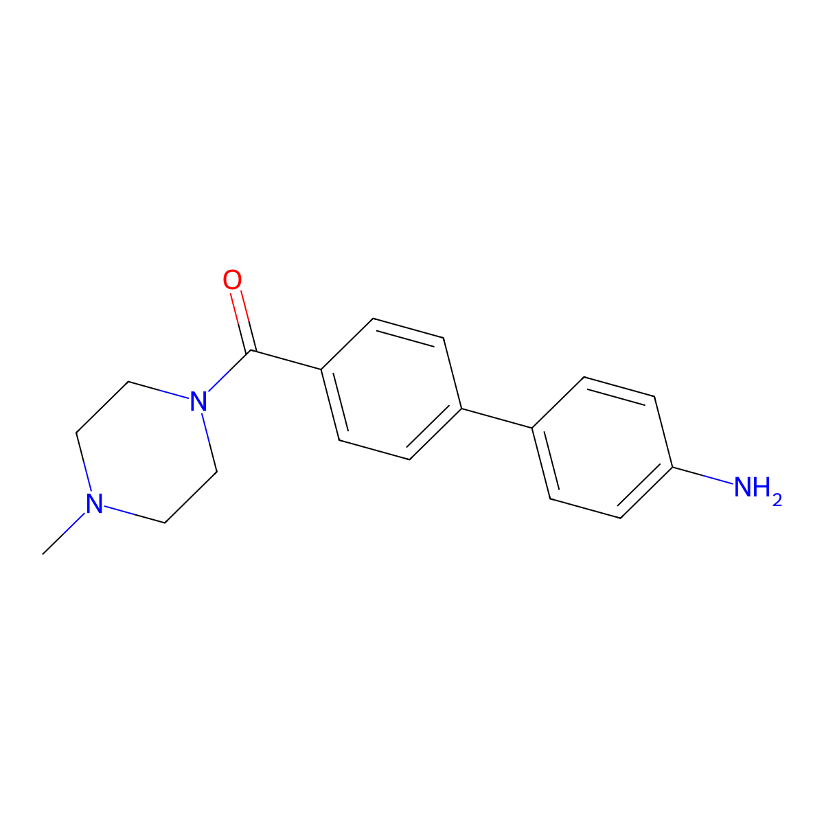 (4'-Amino[1,1'-biphenyl]-4-yl)(4-methylpiperazin-1-yl)methanone molecular structure, CAS 1335042-64-2