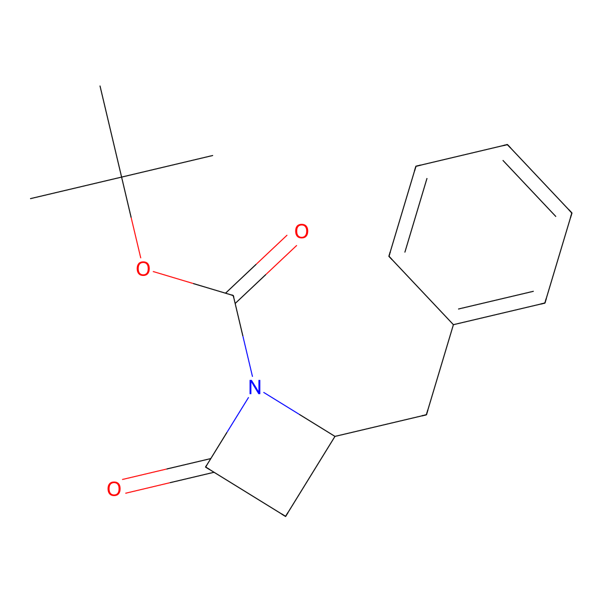 Tert-butyl 2-benzyl-4-oxoazetidine-1-carboxylate molecular structure, CAS 1335042-68-6