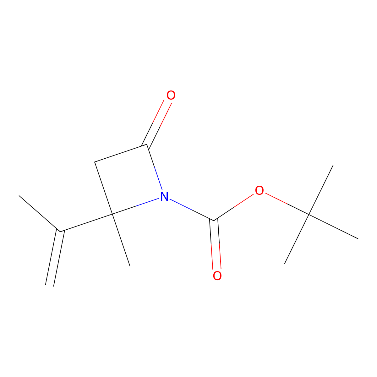 Tert-butyl 2-methyl-4-oxo-2-(prop-1-en-2-yl)azetidine-1-carboxylate molecular structure, CAS 1335042-73-3