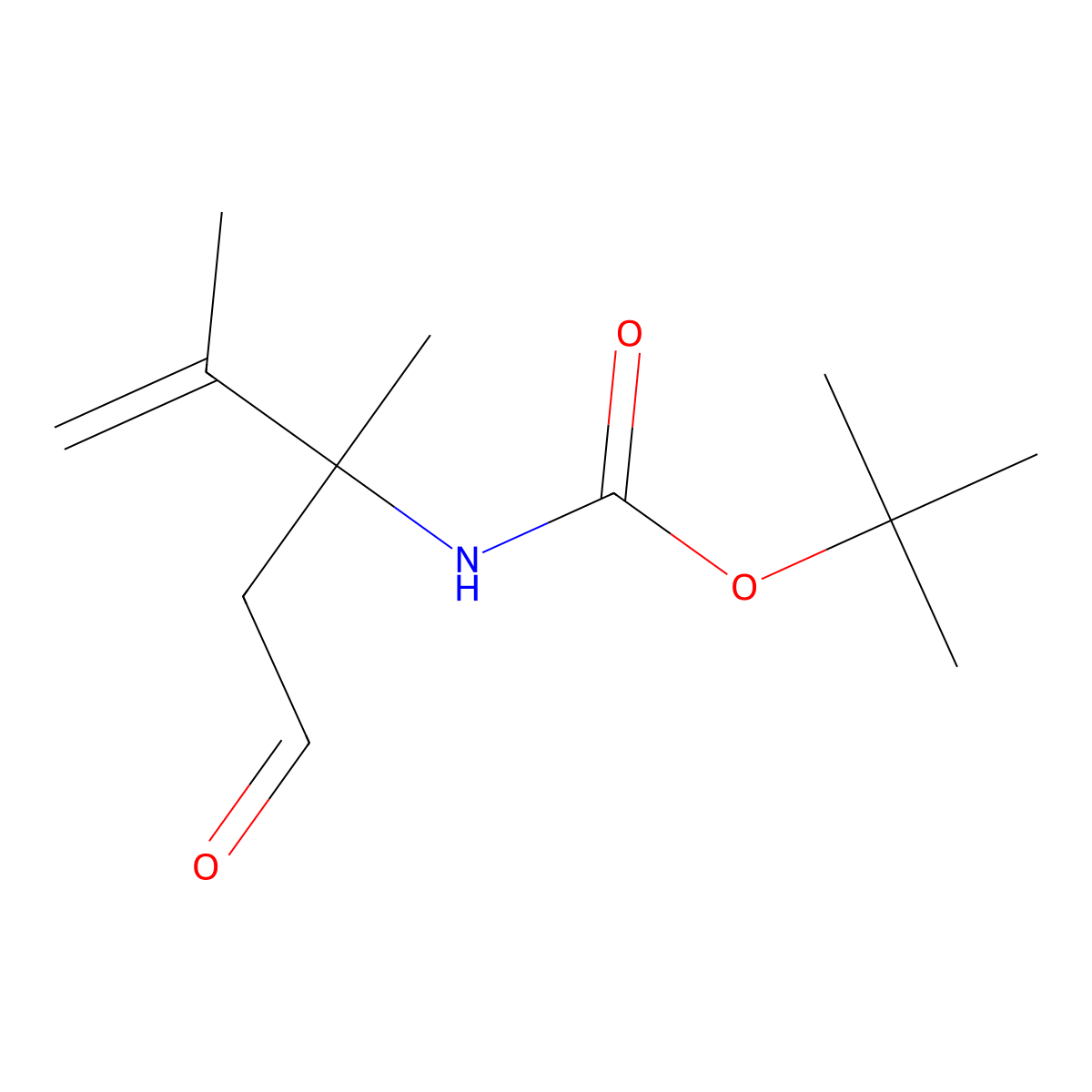 N-Boc-(+/-)-3-amino-3,4-dimethylpent-4-enal molecular structure, CAS 1335042-74-4