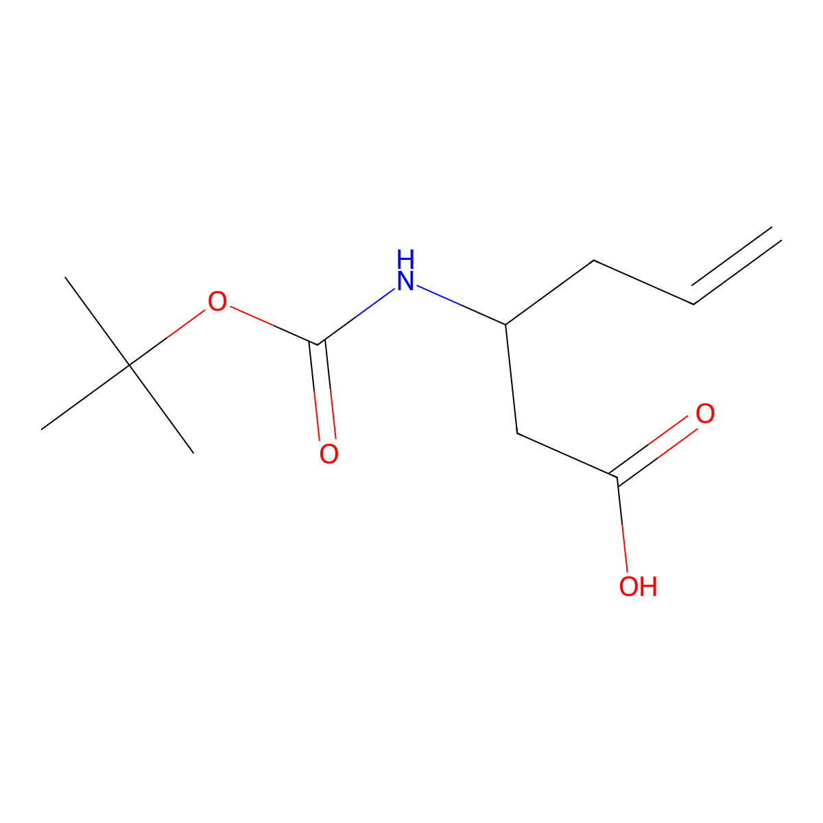 3-{[(Tert-butoxy)carbonyl]amino}hex-5-enoic acid molecular structure, CAS 1335042-76-6