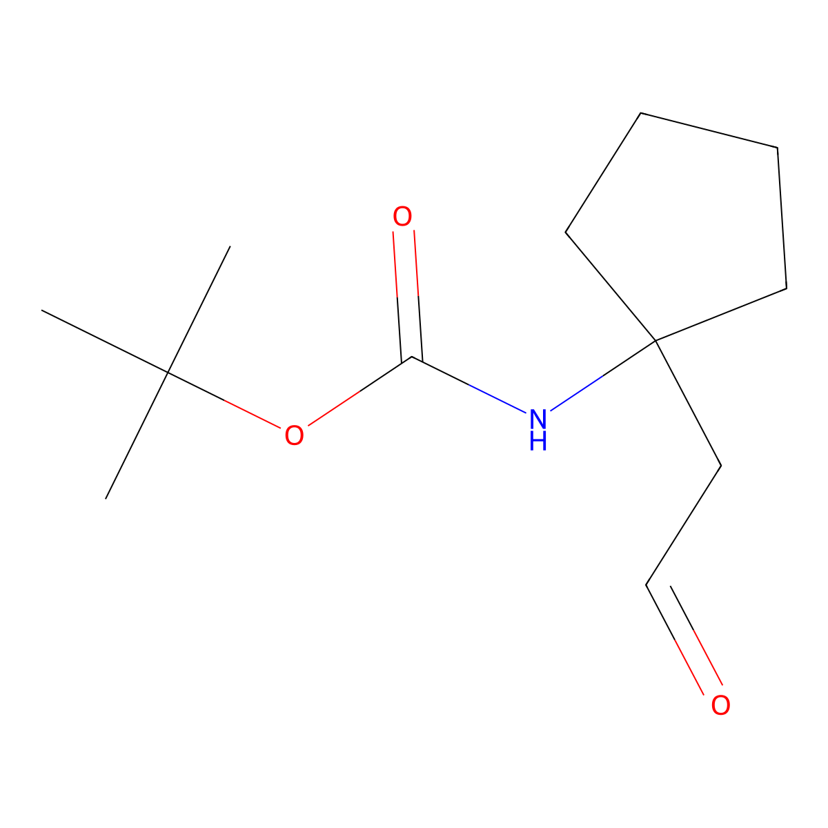tert-butyl N-[1-(2-oxoethyl)cyclopentyl]carbamate molecular structure, CAS 1335042-79-9