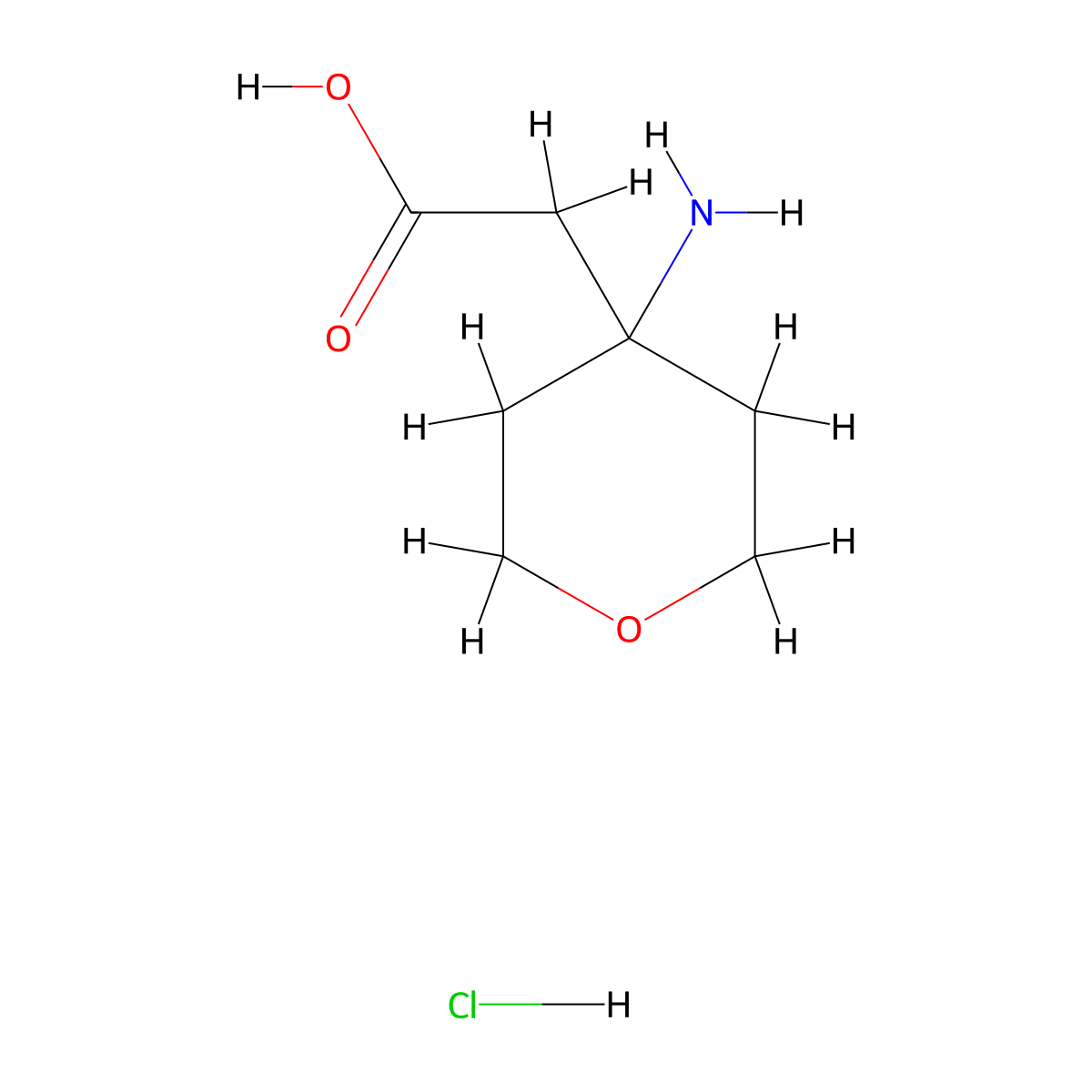 2-(4-Aminooxan-4-yl)acetic acid hydrochloride molecular structure, CAS 1335042-82-4