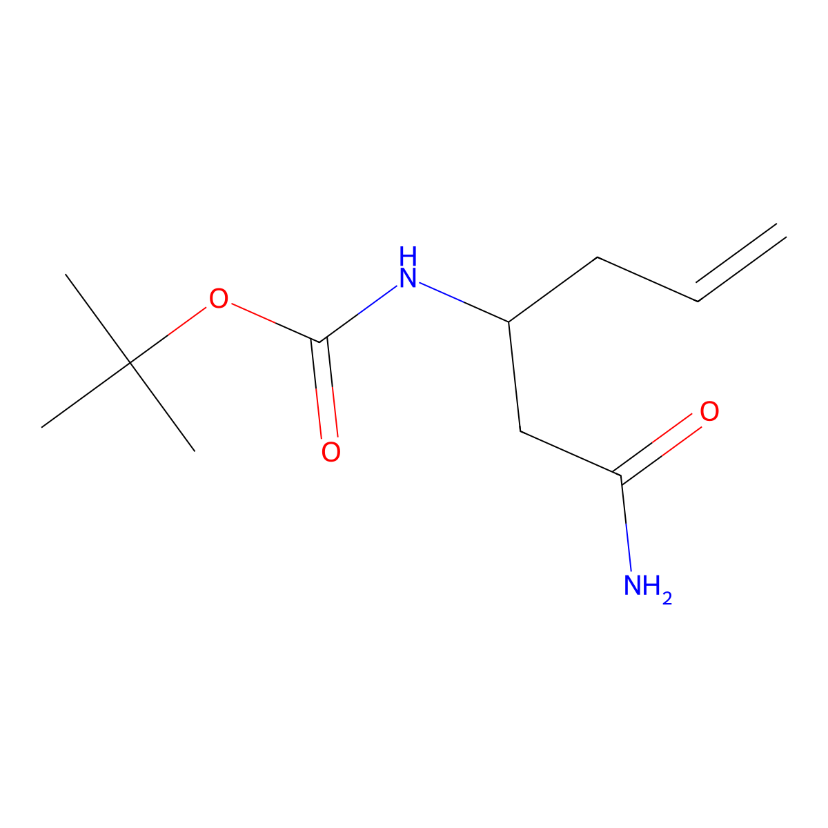 Tert-butyl (1-amino-1-oxohex-5-en-3-yl)carbamate molecular structure, CAS 1335042-85-7