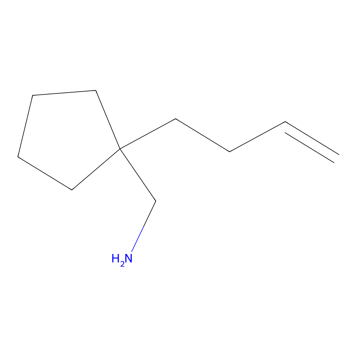 [1-(But-3-en-1-yl)cyclopentyl]methanamine molecular structure, CAS 1335044-30-8