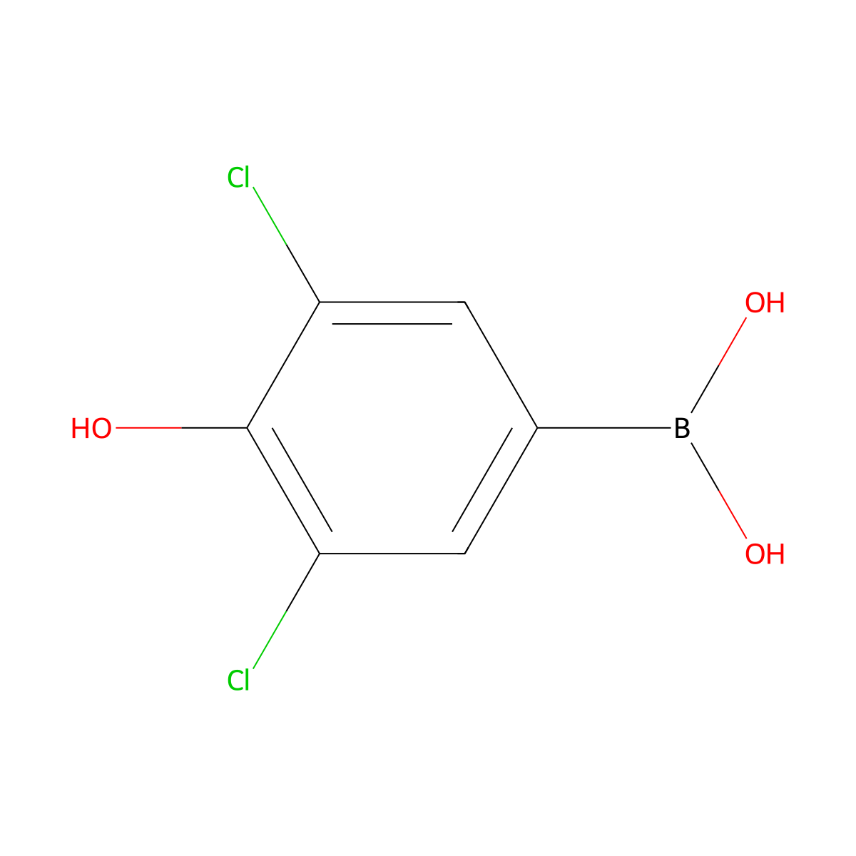 (3,5-Dichloro-4-hydroxyphenyl)boronic acid molecular structure, CAS 1335048-35-5