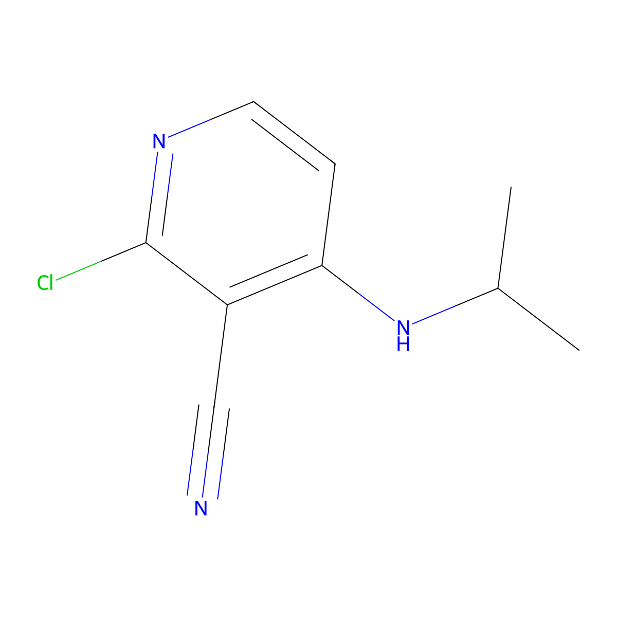 2-Chloro-4-[(1-methylethyl)amino]-3-pyridinecarbonitrile molecular structure, CAS 1335048-81-1