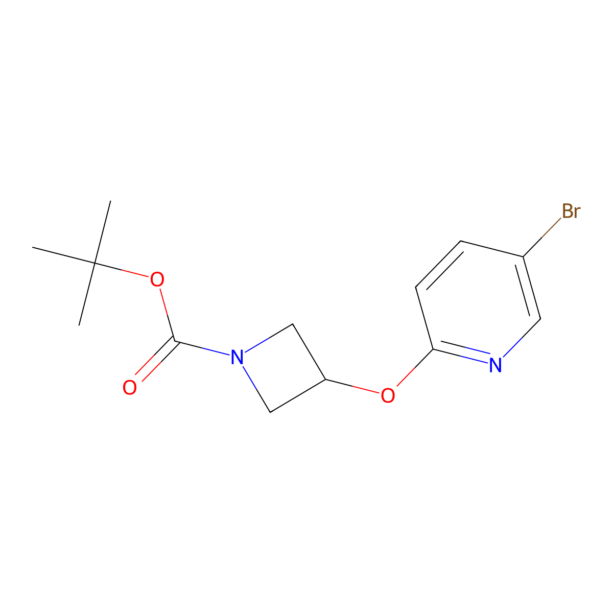 Tert-butyl 3-[(5-bromo-2-pyridyl)oxy]azetidine-1-carboxylate molecular structure, CAS 1335049-06-3