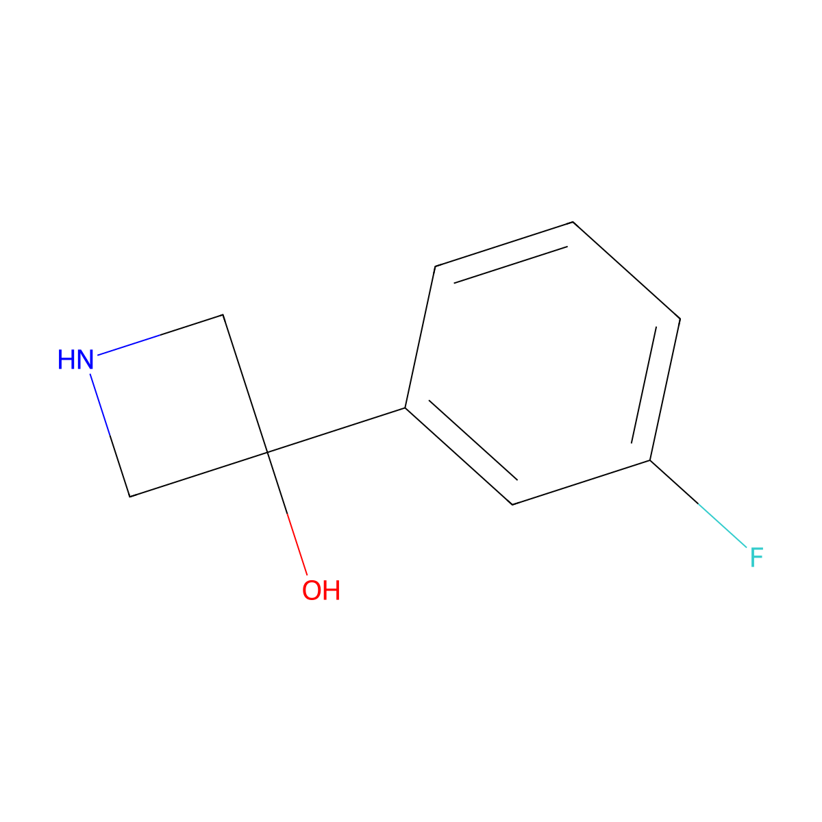 3-(3-Fluorophenyl)azetidin-3-ol molecular structure, CAS 1335049-29-0