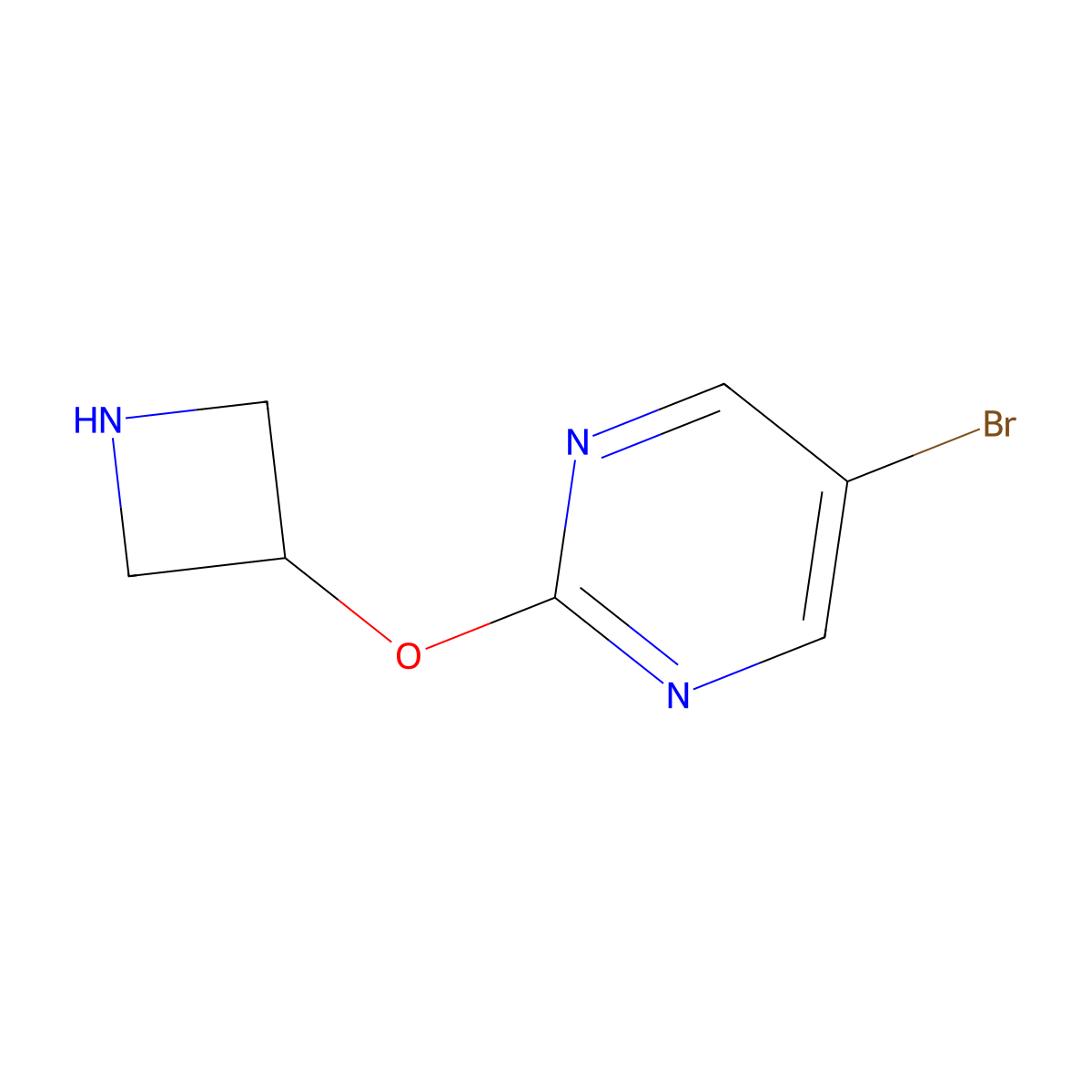2-(Azetidin-3-yloxy)-5-bromopyrimidine molecular structure, CAS 1335049-35-8