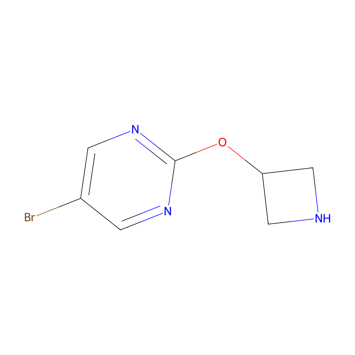2-(Azetidin-3-yloxy)-5-bromopyrimidine molecular structure, CAS 1335049-35-8