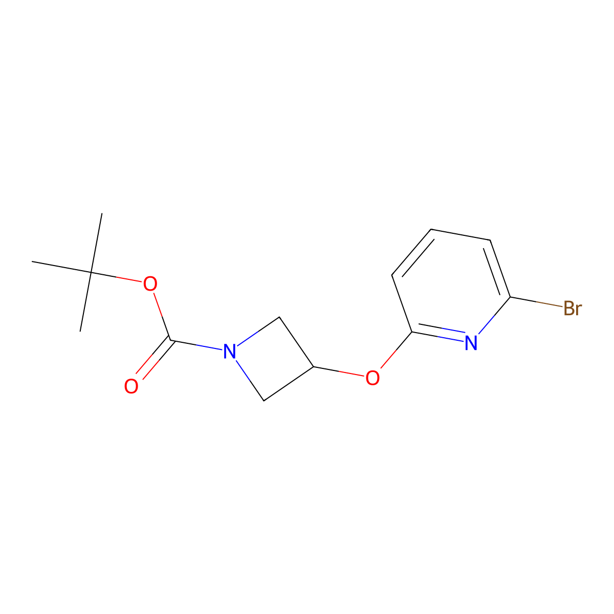 Tert-butyl 3-[(6-bromopyridin-2-yl)oxy]azetidine-1-carboxylate molecular structure, CAS 1335049-55-2