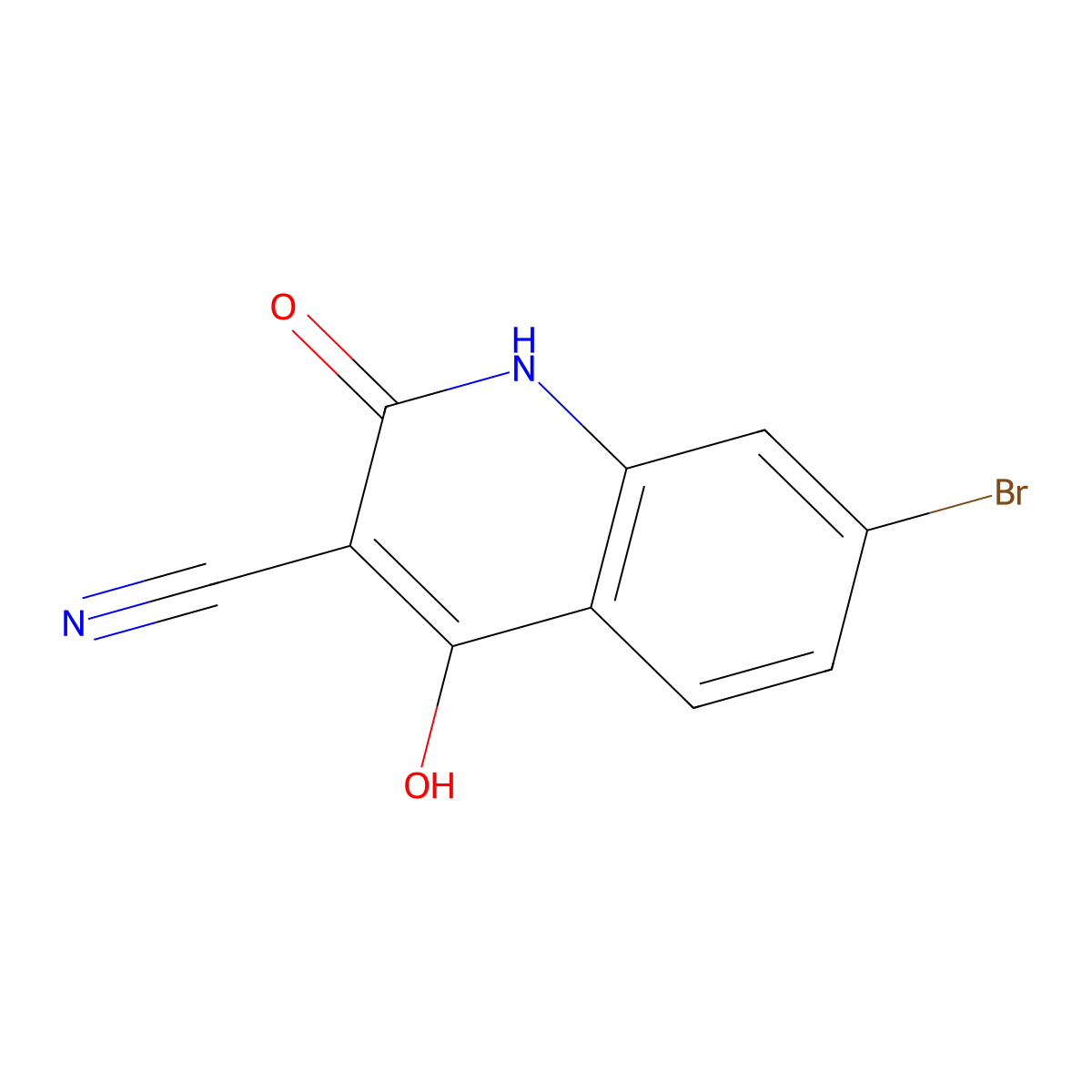 7-Bromo-2,4-dihydroxyquinoline-3-carbonitrile molecular structure, CAS 1335049-67-6