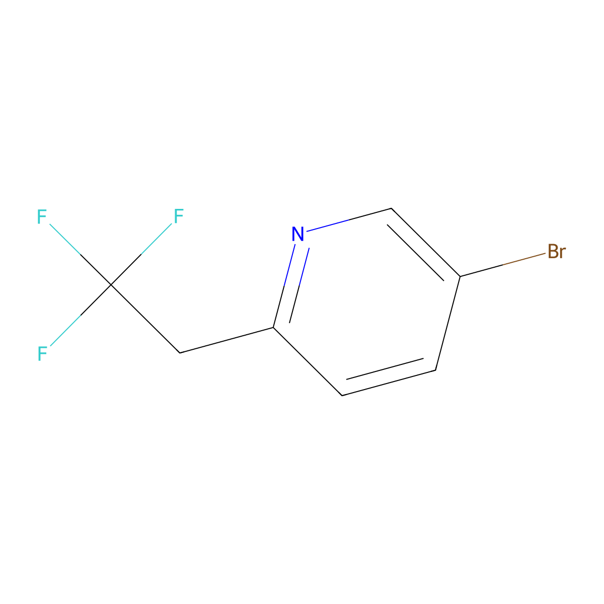 5-Bromo-2-(2,2,2-trifluoroethyl)pyridine molecular structure, CAS 1335050-19-5