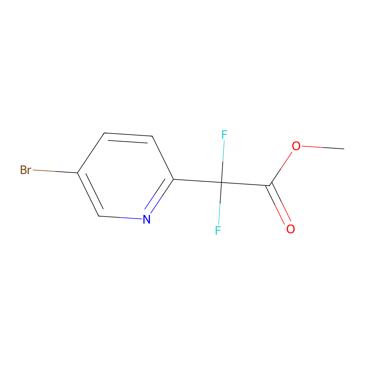 (5-BroMo-pyridin-2-yl)-difluoro-acetic acid Methyl ester molecular structure, CAS 1335050-83-3