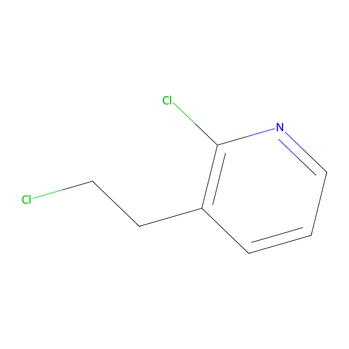 2-Chloro-3-(2-chloroethyl)pyridine molecular structure, CAS 1335051-31-4