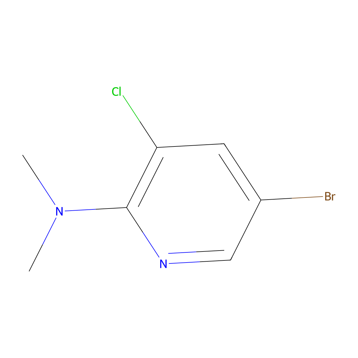 5-bromo-3-chloro-N,N-dimethylpyridin-2-amine molecular structure, CAS 1335051-51-8