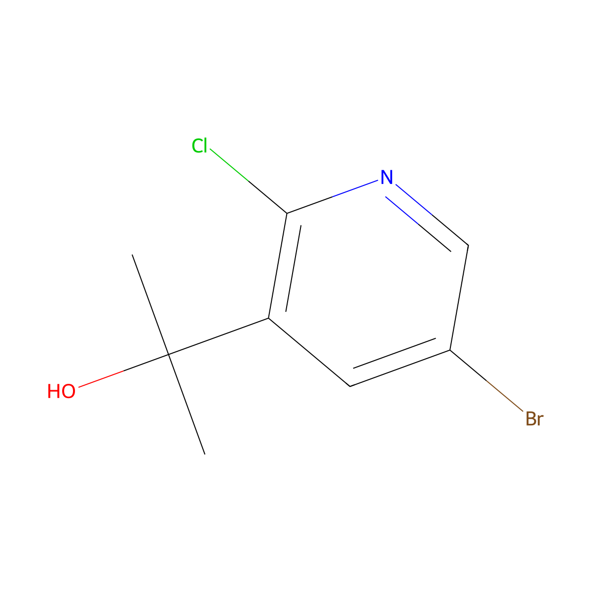 2-(5-Bromo-2-chloropyridin-3-yl)propan-2-ol molecular structure, CAS 1335051-59-6
