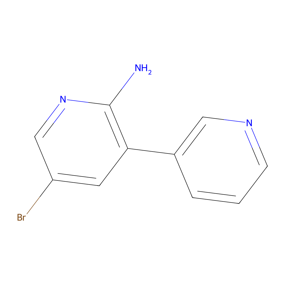 5-Bromo-3-(pyridin-3-yl)pyridin-2-amine molecular structure, CAS 1335051-77-8